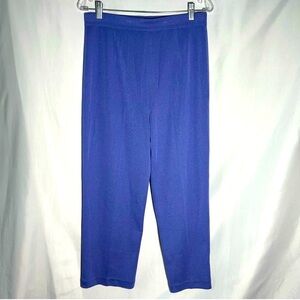 Exclusively Misook Petite Cropped Stretch Acrylic Knit Purple Dress Pants PL